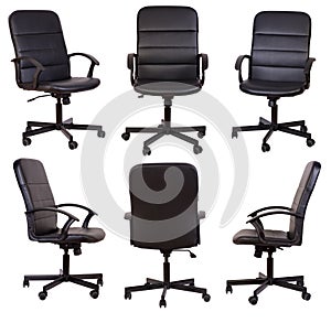 Black office chair isolated on white