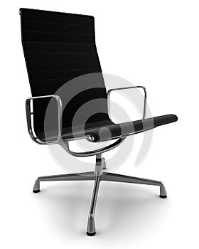 Black office chair isolated on white