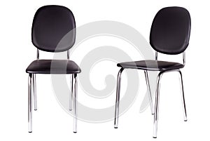 The black office chair. Isolated on white
