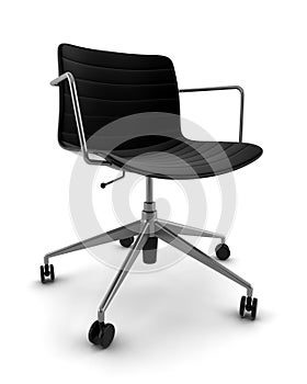 Black office chair isolated on white background