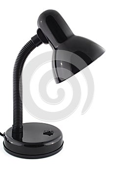 Black office table lamp isolated over white