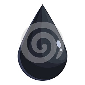 Black oil drop icon cartoon vector. Sea energy drill