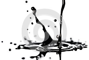 Black oil drop on a light background