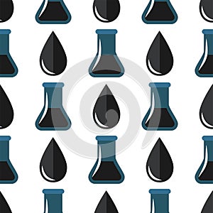 Black oil drop vector illustration seamless pattern background