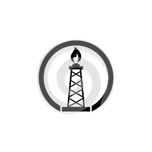 Black Oil pump or pump jack icon isolated on white background