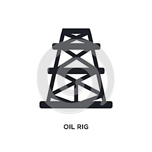 black oil rig isolated vector icon. simple element illustration from industry concept vector icons. oil rig editable logo symbol