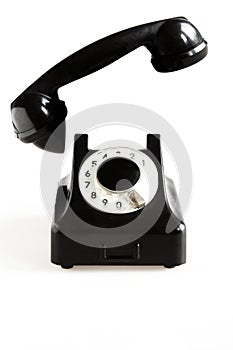 Black old-fashioned phone