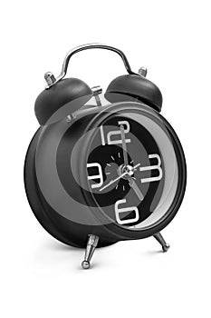 Black old style alarm clock