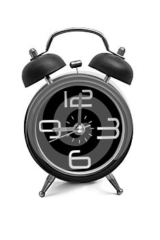 Black old style alarm clock