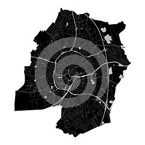 Black Oldenburg city map, administrative area