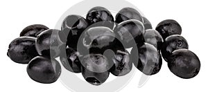 Black olives isolated on a white background. With clipping path