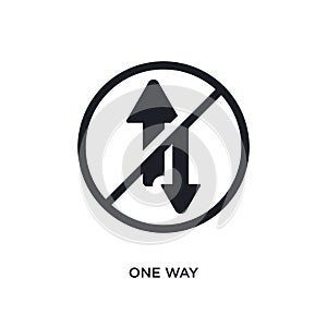 black one way isolated vector icon. simple element illustration from traffic signs concept vector icons. one way editable logo