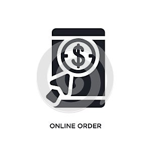 black online order isolated vector icon. simple element illustration from e-commerce and payment concept vector icons. online