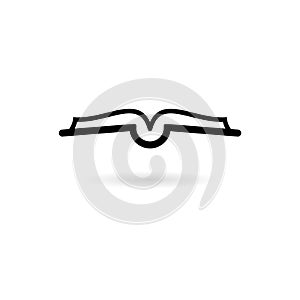 Black Open book logo, Book icon