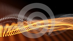 Black and orange abstract fantasy technology background.