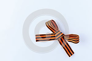 Black and orange ribbon of the Order of Saint George isolated on white background