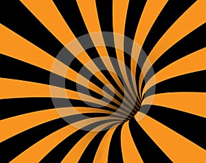 Black and orange tunnel. optical illusion