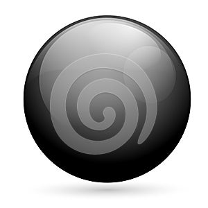 Black Orb globe button icon glossy isolated white background