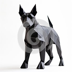Black Origami Dog: Precisionist Lines And Inventive Character Design