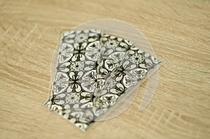 Black ornament bookmarks on the table