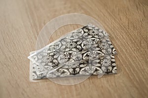 Black ornament bookmarks on the table