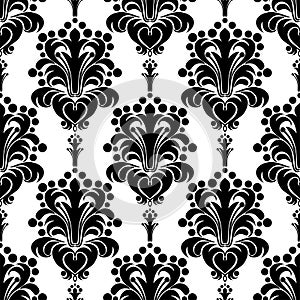 Black ornamental Pattern on white - design Template