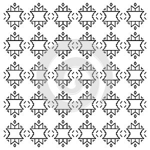 Black Ornaments Aztecs on White Pattern Texture