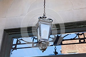 Black ornate electric outdoor exterior lantern