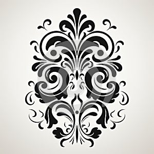 Black Vintage Ornament: Traditional Composition With Victorian Style photo