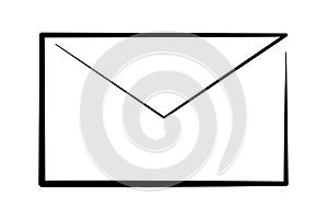 Black outline envelope letter mail simple vector image
