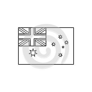 Black outline flag of Australia.Thin line icon