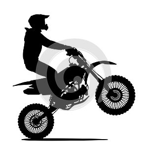 Black outline of a man on a bike