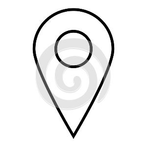 Black outline map pointer. Simple flat vector icon