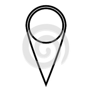 Black outline map pointer. Simple flat vector icon