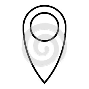 Black outline map pointer. Simple flat vector icon