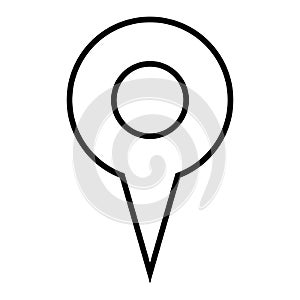 Black outline map pointer. Simple flat vector icon