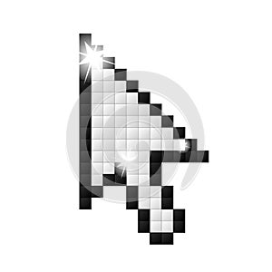 Black outline pixelated cursor arrow