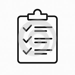 Checklist Clipboard Line Icon for Task Management