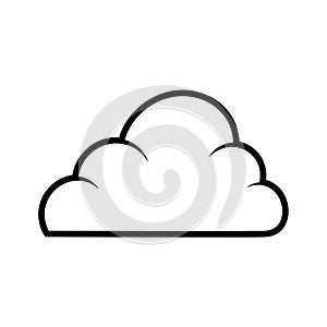 Black outlined cloud icon on a
