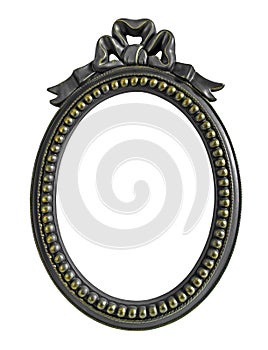 Black Oval Photo Frame isolated on white background