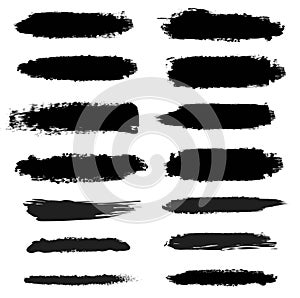 Black Paint Set Isolated White Background