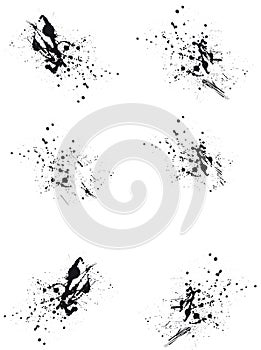 Black paint splash set over white