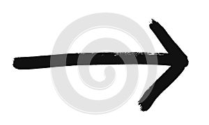 Black paintbrush arrow showing direction