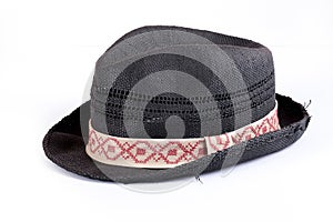 Black panama straw hat