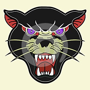 Black Panter with Simple Concept