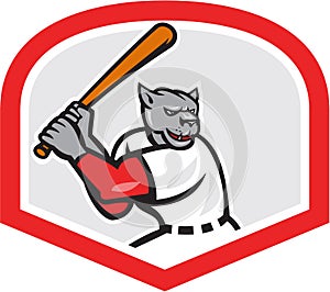 Black Panther Baseball Player Batting Cartoon