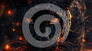 Black Panther with Eyes of Fire Concept