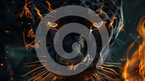 Black Panther with Eyes of Fire Concept