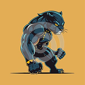 Black Panther face logo mascot icon wild animal character vector logo