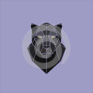 Black panther geometric illustration